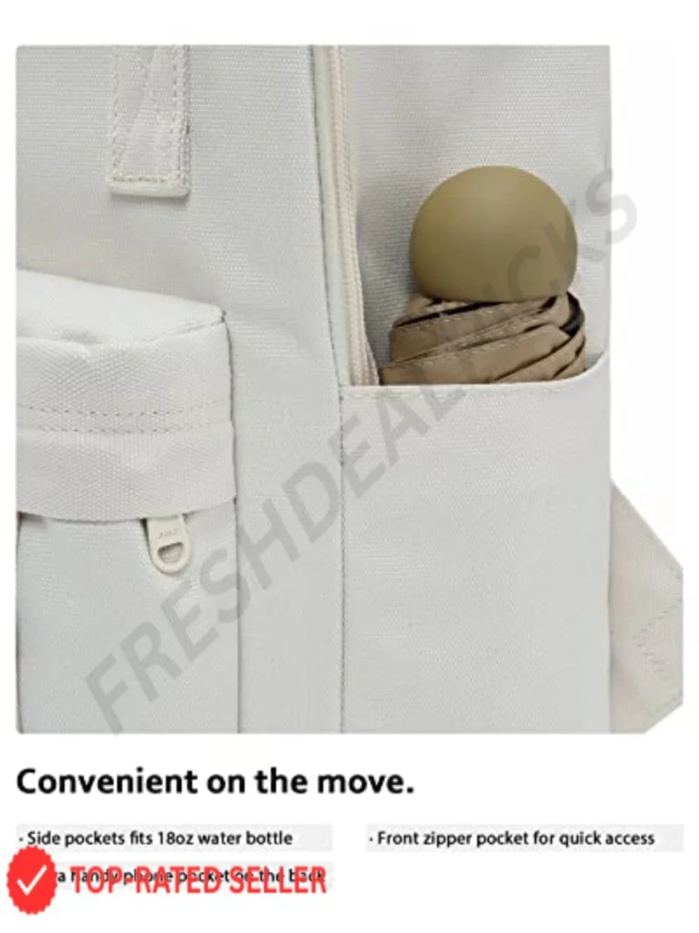 Mini Backpack Purse - Polyester, Water Resistant, 10 Pockets, Adjustable Straps